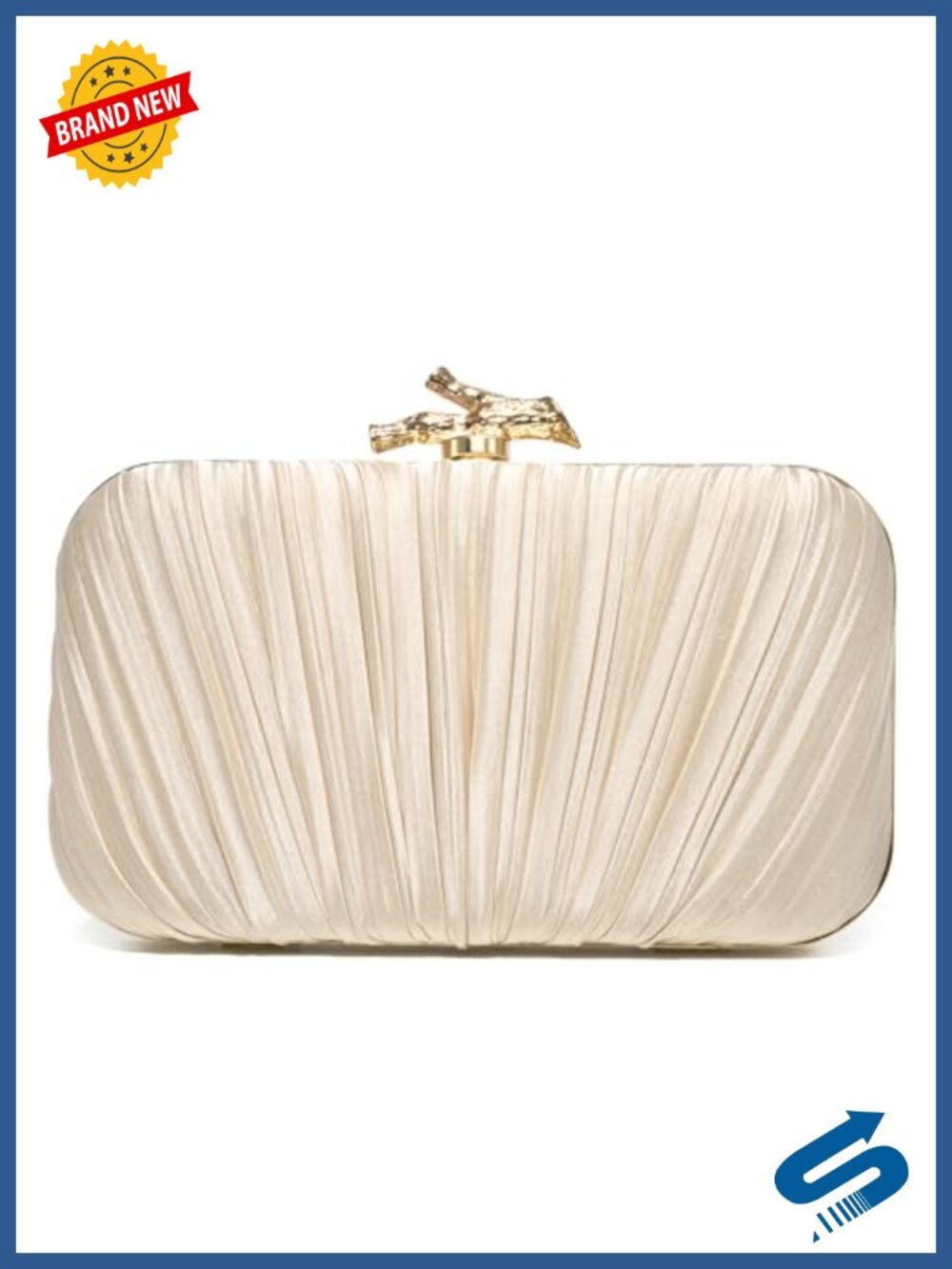 Satin clutch purse with detachable chain strap, formal evening bag, wedding